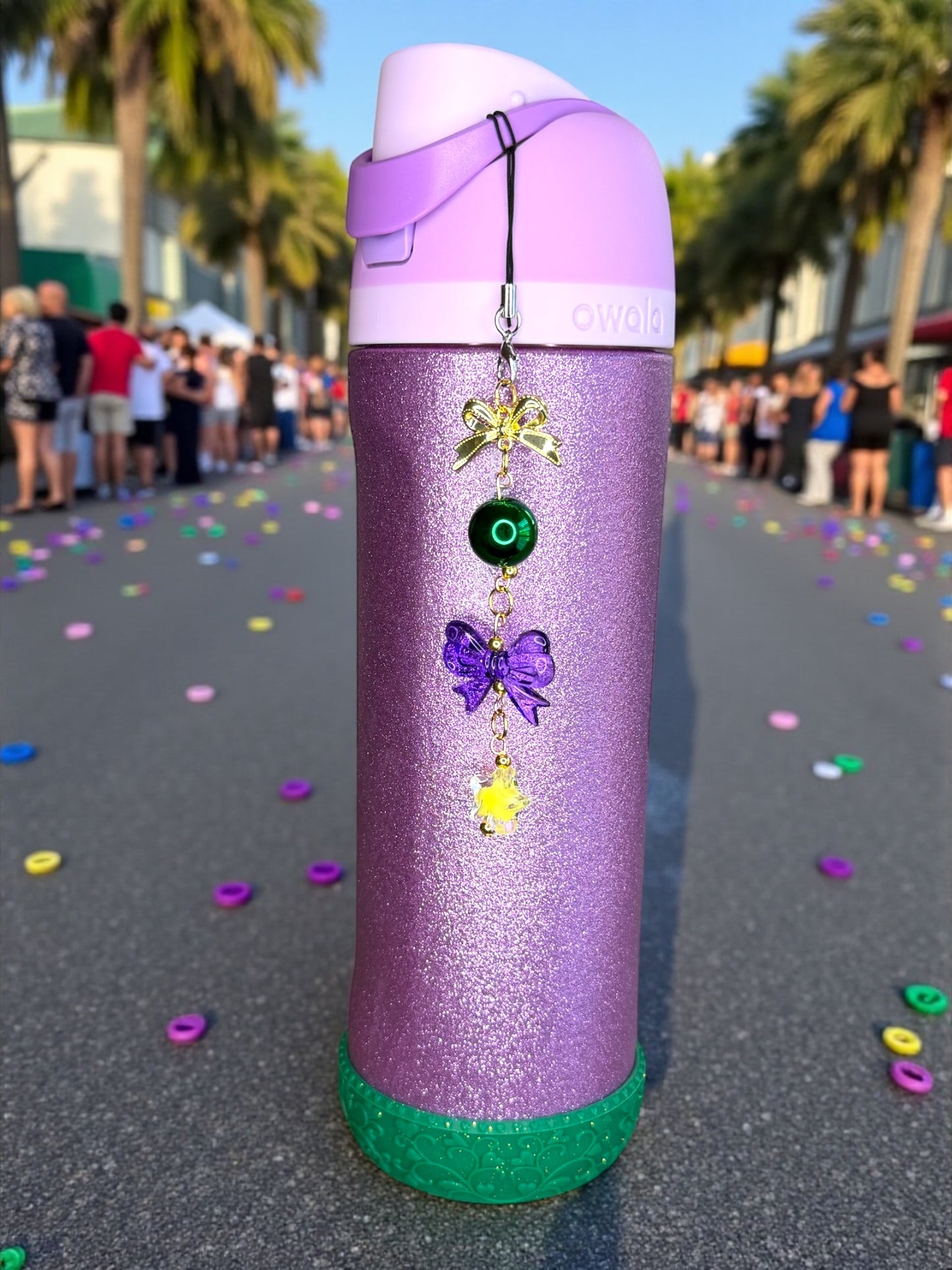 Hang Anywhere Mardi Gras Bow Bottle Charm