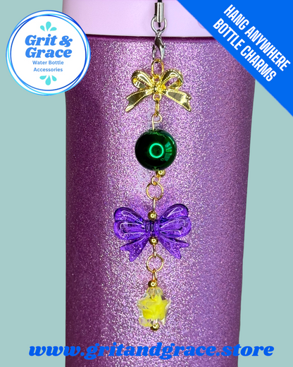 Hang Anywhere Mardi Gras Bow Bottle Charm