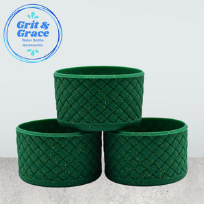 Basketweave Forest Green Glitter Boot