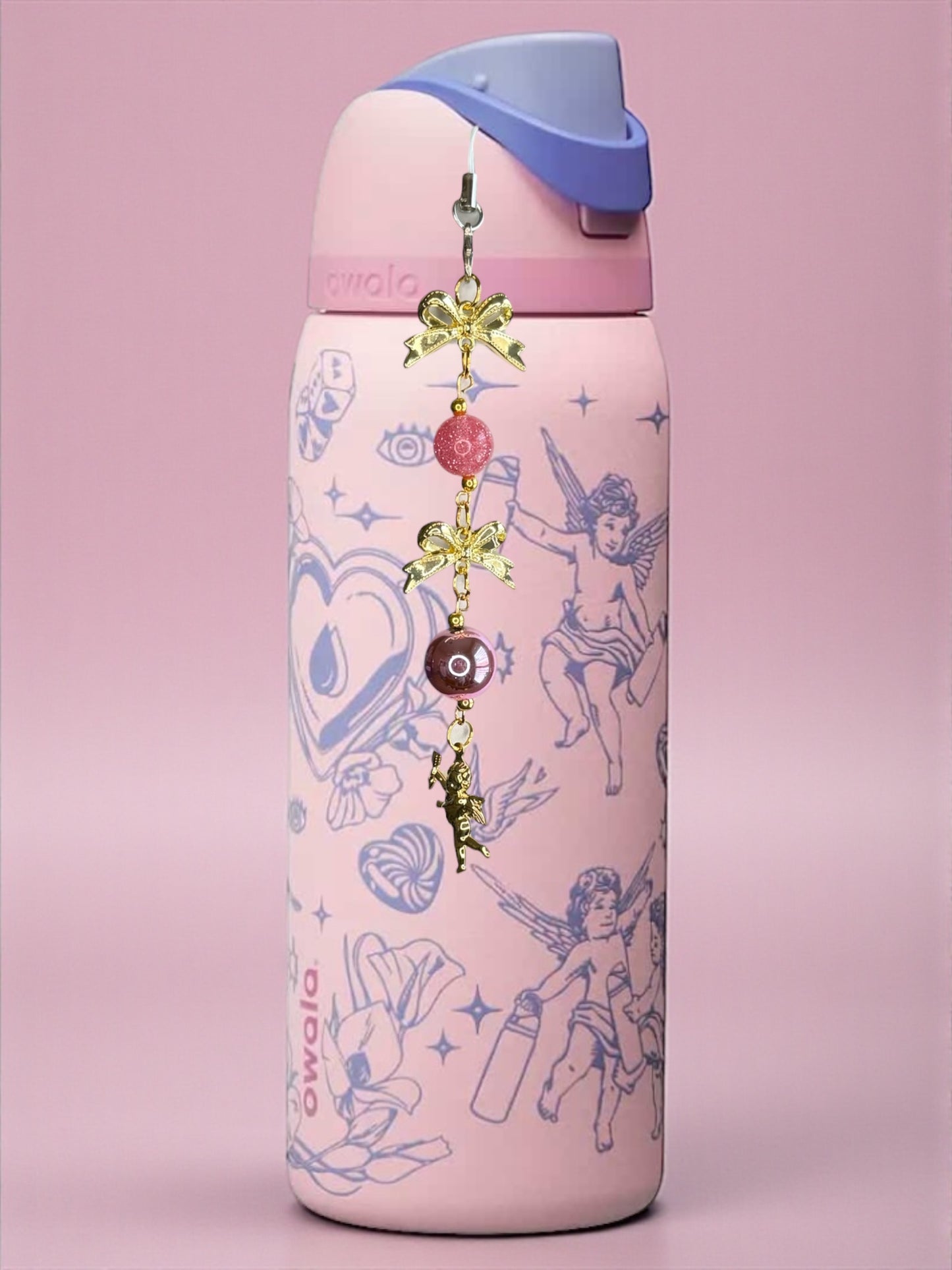 Hang Anywhere Pink Cherub Bottle Charm