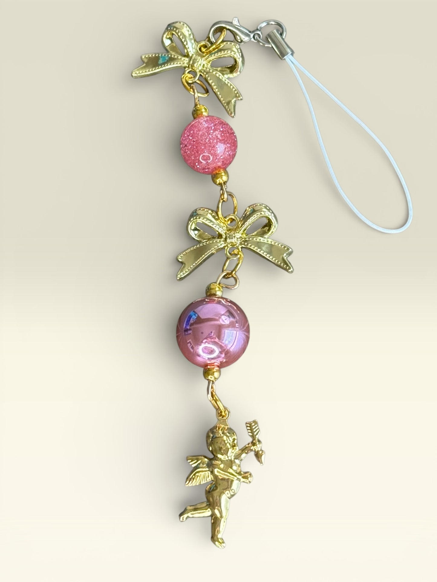 Hang Anywhere Pink Cherub Bottle Charm