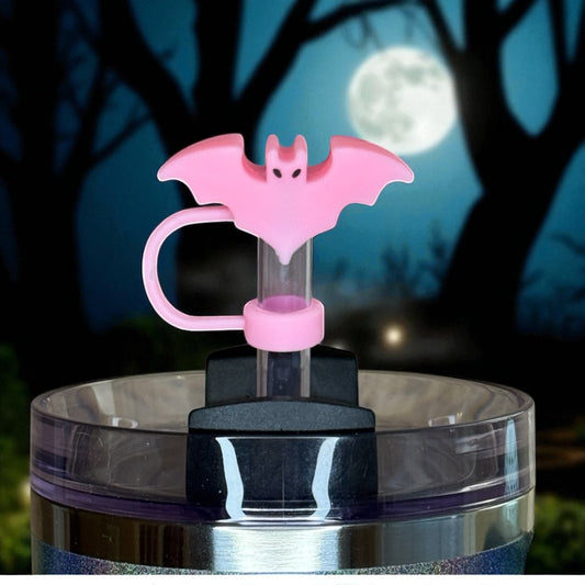 Spellcast Pink Bat Straw Topper
