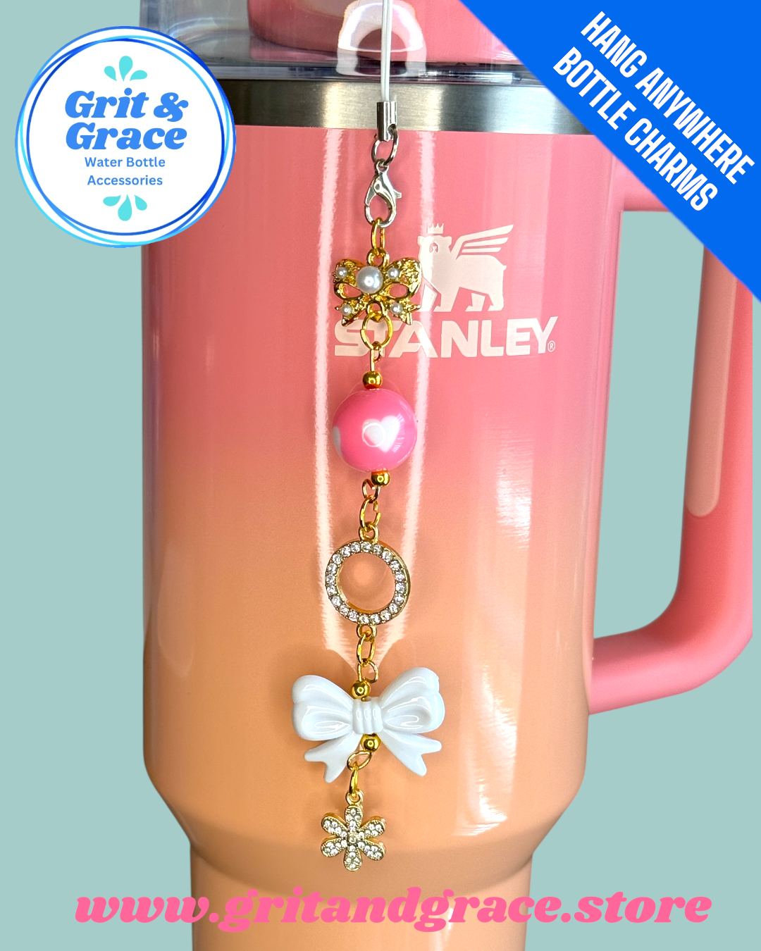 Hang Anywhere Coquette Heart Bottle Charm