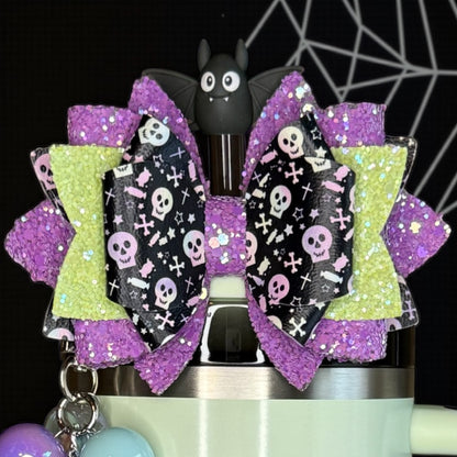 PRE ORDER Purple Skulls Bow (shipping between 9/12-9/20)