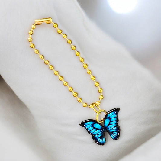 Blue Morpho Butterfly Handle Charm