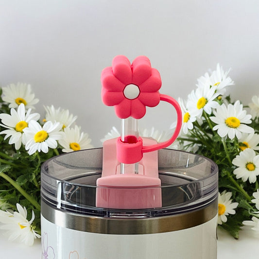 Pink Daisy Straw Topper