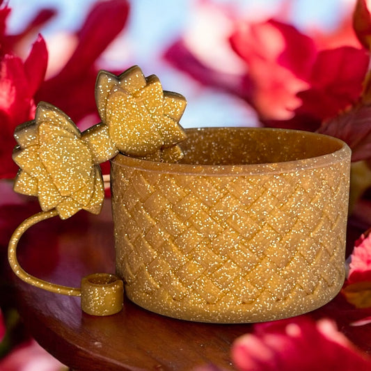 Gracie Copper Magnolia Straw Topper