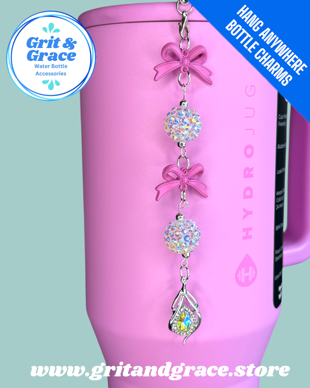 Hang Anywhere White Sparkle Bottle Charm