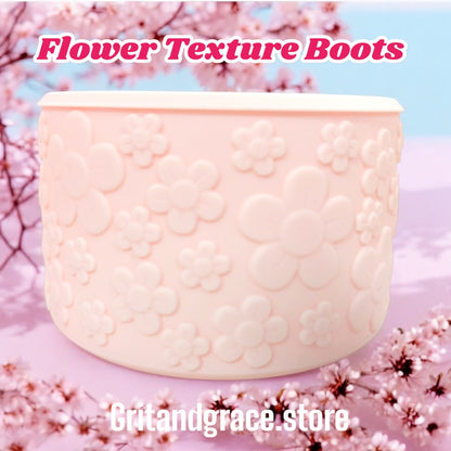 Flower Texture Camellia Pink Swirl Boot