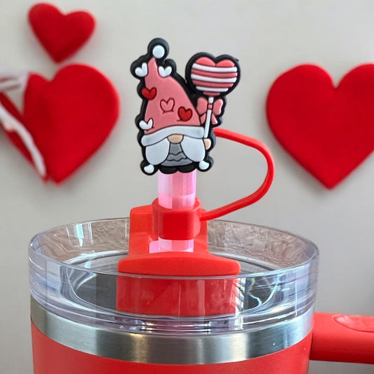 Gnome Heart Lollipop Straw Topper