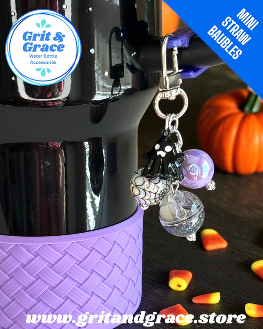 Spellcast Black Ghost Mini Straw Bauble