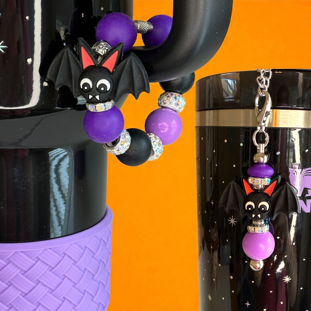 Purple Bat Handle Bracelet & Hang Anywhere Charm Set