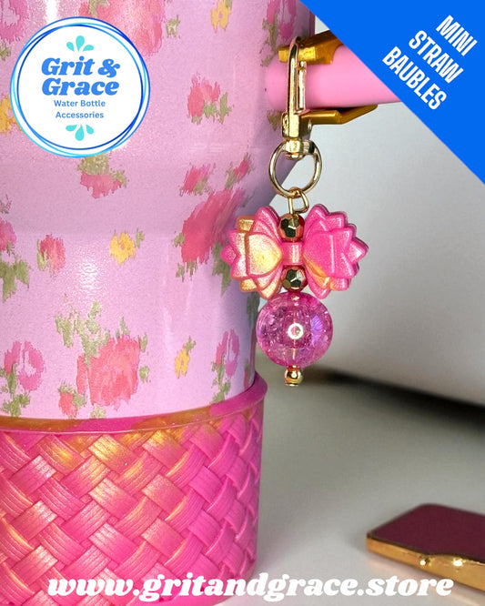 Gracie Mini Straw Bauble- Pink Witch