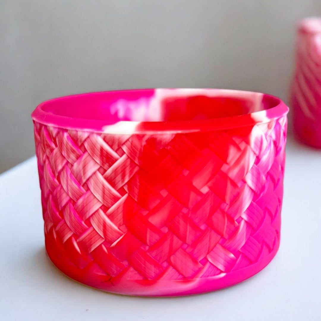 Basketweave Camellia Candy Cane Boot