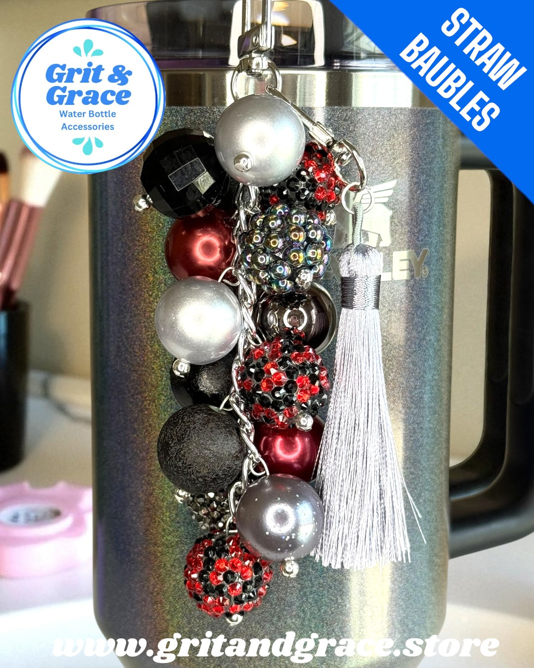 Damask #7 Straw Bauble with Detachable Silk Tassel