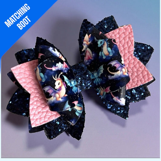 Dragons Glitter Bow