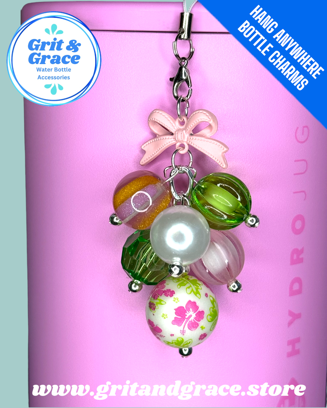 Hang Anywhere Tropical Flowers Bottle Charm