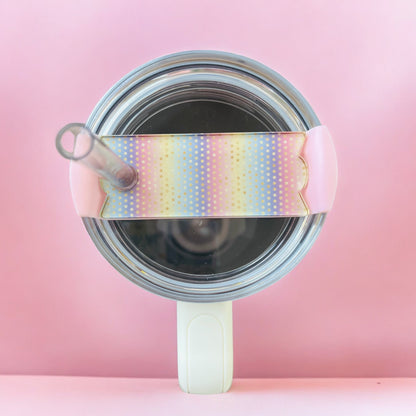 Pastel Rainbow Dots Tumbler Tag