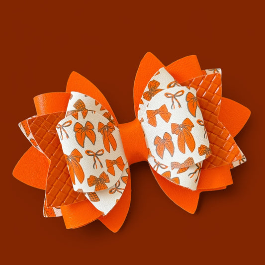 Pumpkin Orange Ribbons Bow