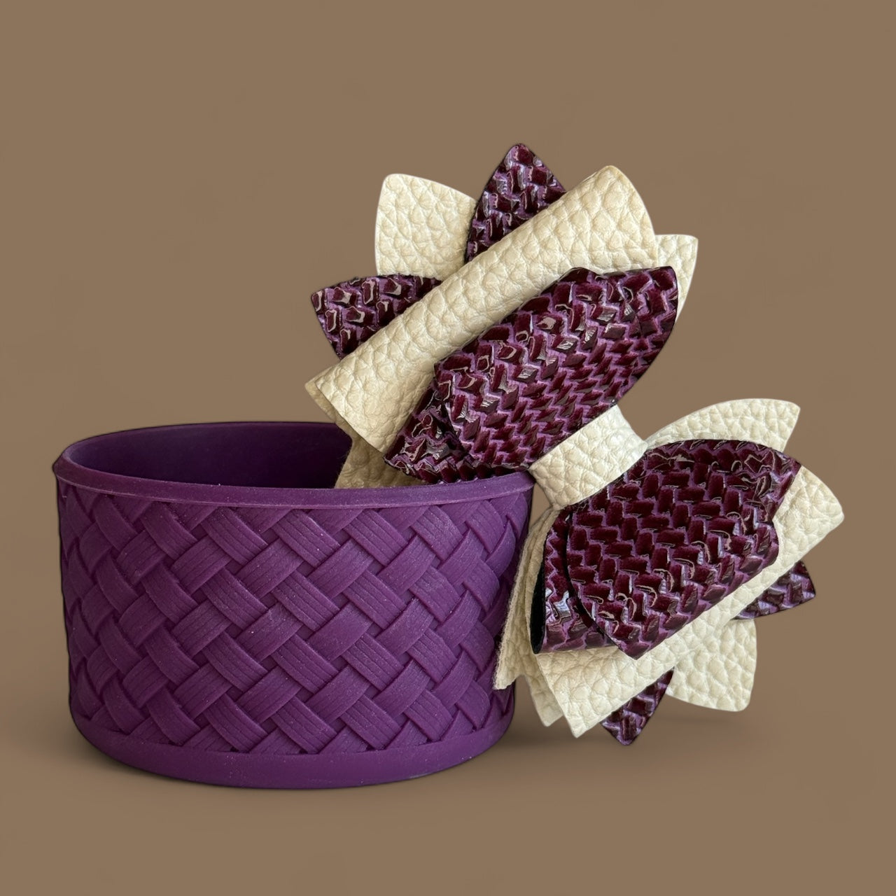 Plum Embossed Bow