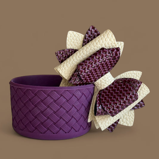 Plum Embossed Bow