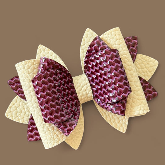 Plum Embossed Bow