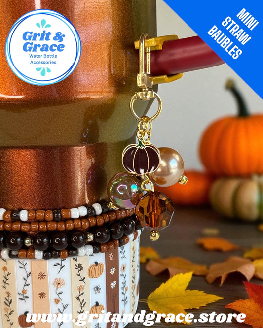 Boho Pumpkin Mini Straw Bauble