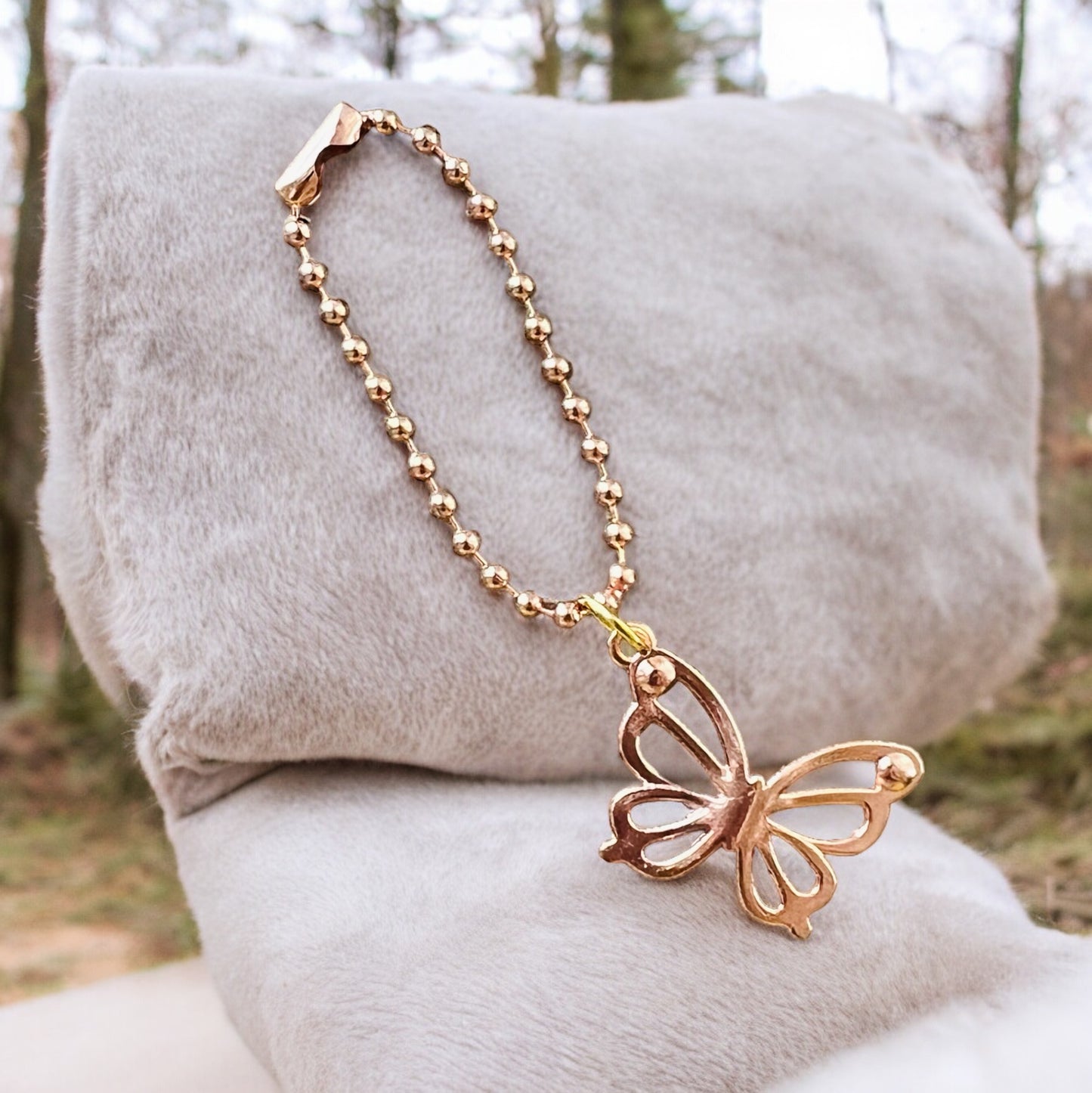 Rose Gold Butterfly Handle Charm