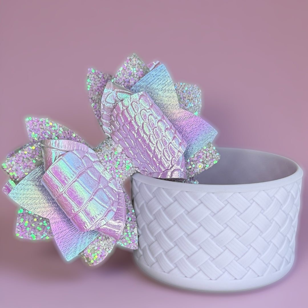 Lavender Alligator Sparkle Bow