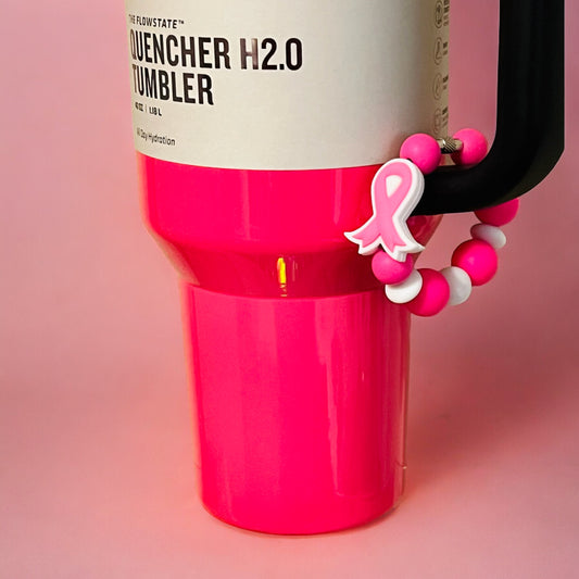 Neon Pink Ribbon Handle Bracelet