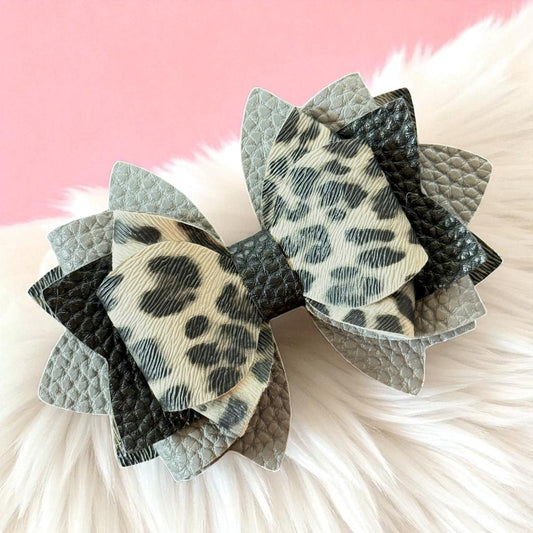 NEW!!! Dusky Gray Leopard Bow