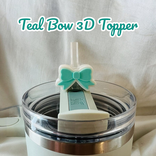 Teal Bow 3D Topper