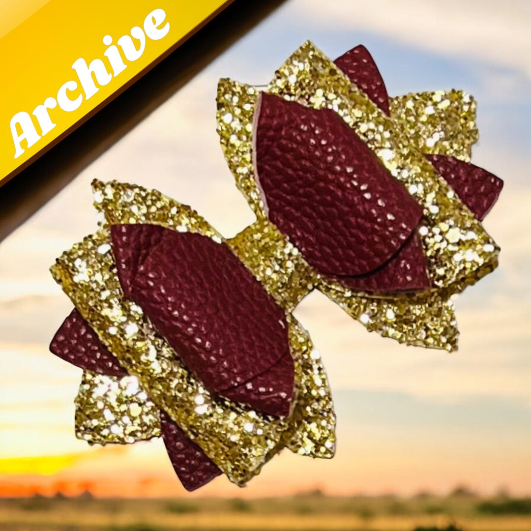 Archive Country Gold & Maroon Matte Bow