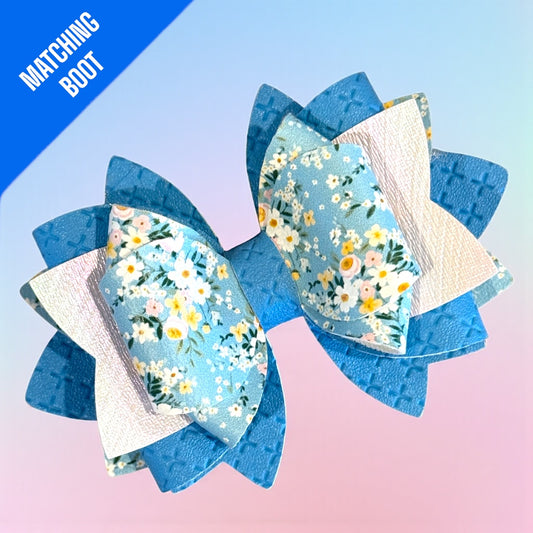 Field of Daisies - Blue-  Bow