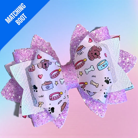 Puppy Love- Crystal Purple Bow