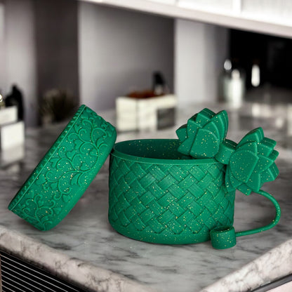 Gracie Forest Green Glitter Straw Topper