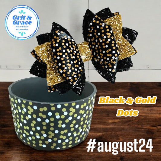 Black & Gold Dots Bow