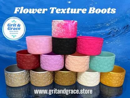 Flower Texture Black Boot