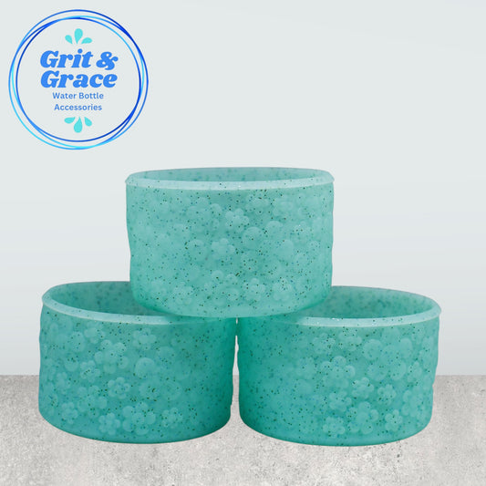 Flower Texture Teal Glitter Boot