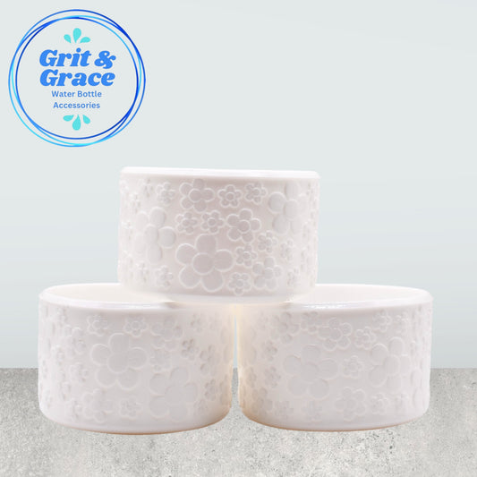 Flower Texture Pearlescent White Boot