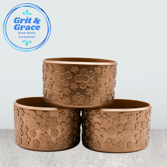 Flower Texture Bronze Boot