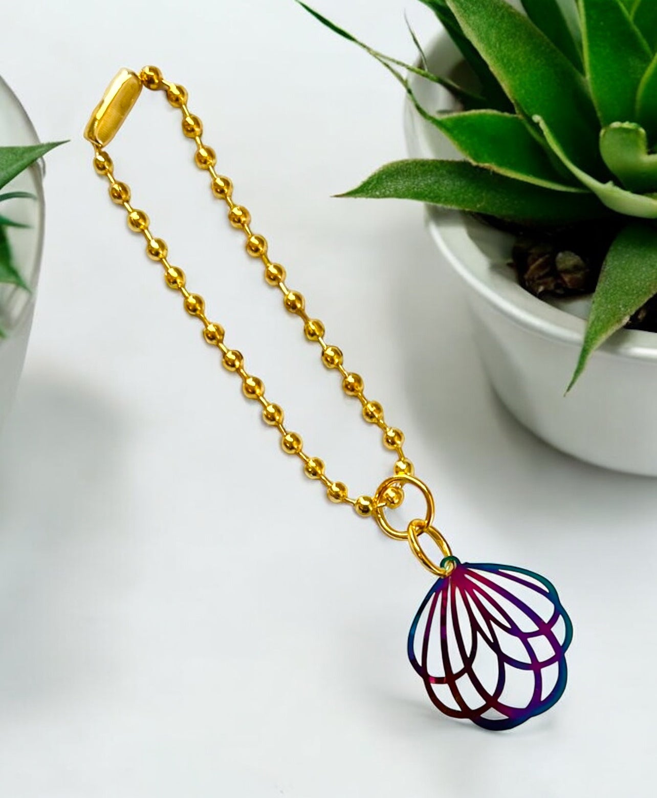 Iridescent Swirl Handle Charm