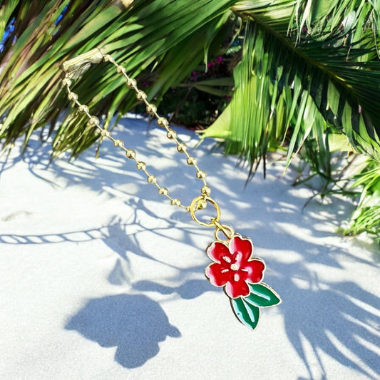 Mahalo Hibiscus Handle Charm