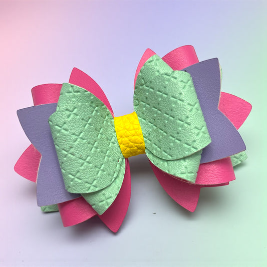 Sunset Blossom Colorblock Bow