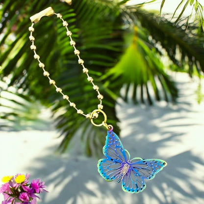 Iridescent Butterfly Handle Charm