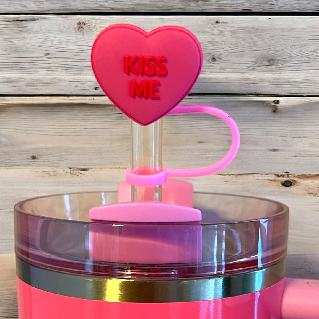 Kiss Me Pink Parade Straw Topper