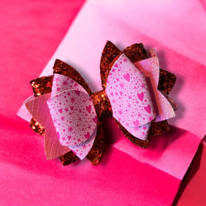 Pink Hearts Bow