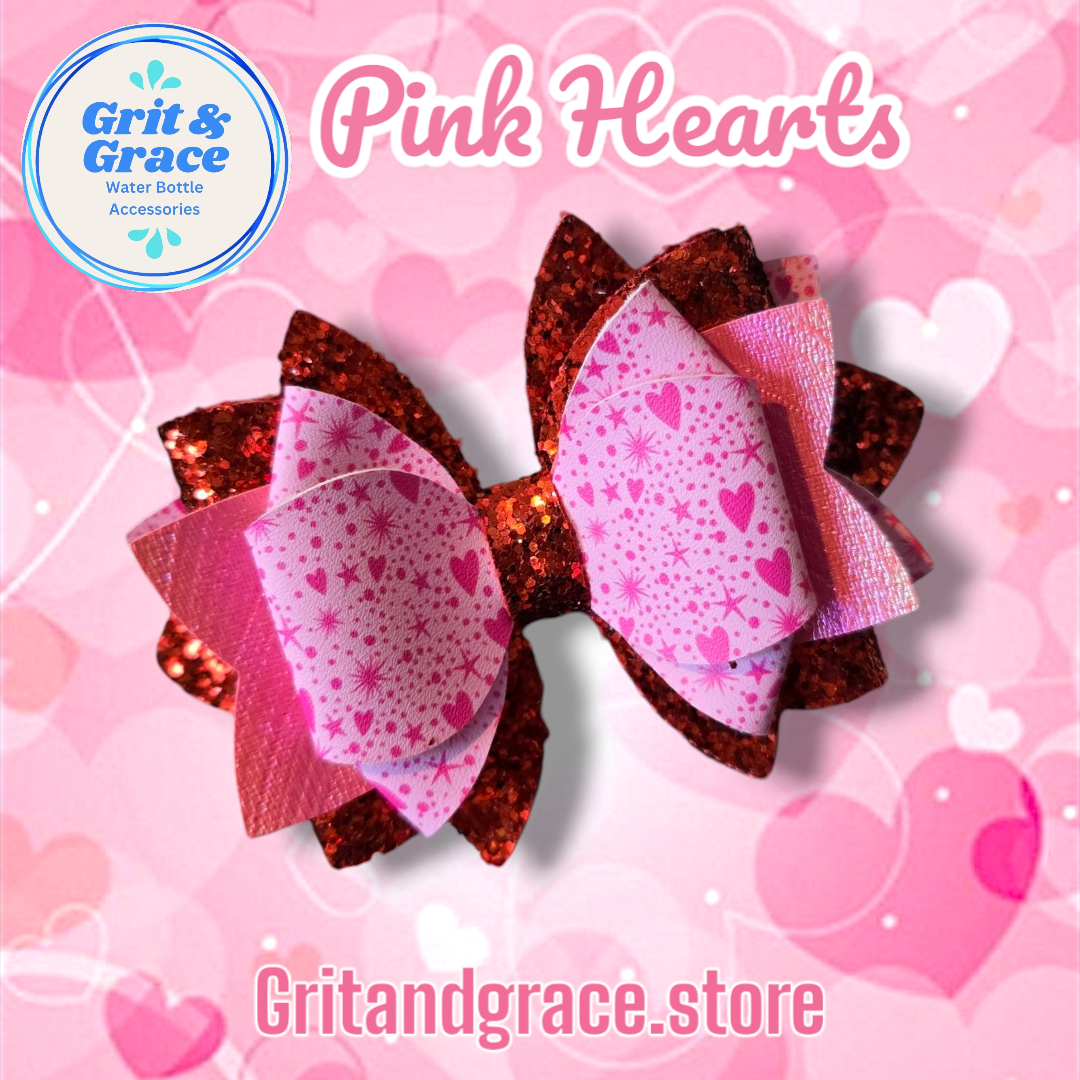 Pink Hearts Bow