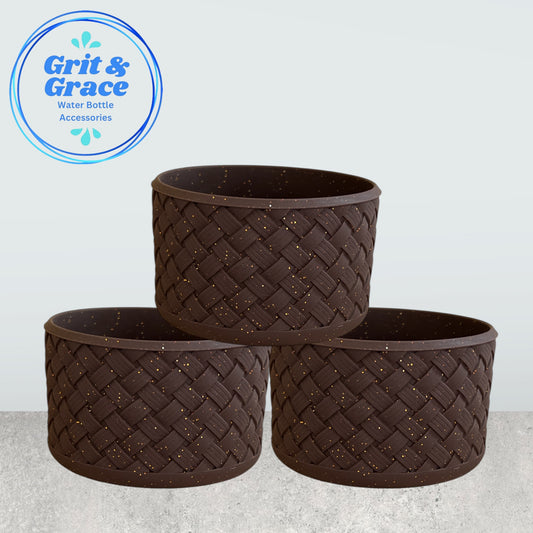 Basketweave Chocolate Gold Glitter Boot