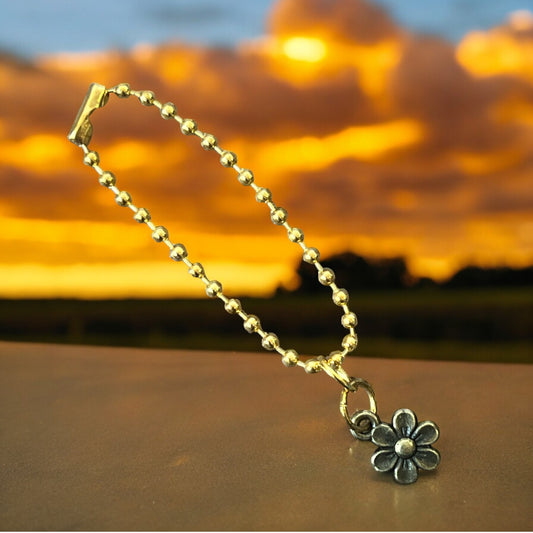 Chocolate Gold Bronze Daisy Handle Charm